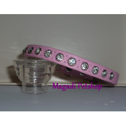 Collier pour chien cristaux de strass rose