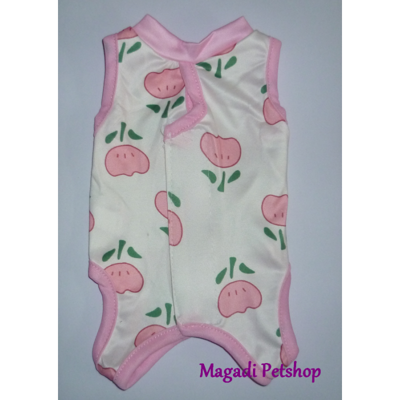 Body pour chien fleurs rose