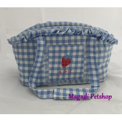 Sac de transport pour chien Vichy Blue Strawberry