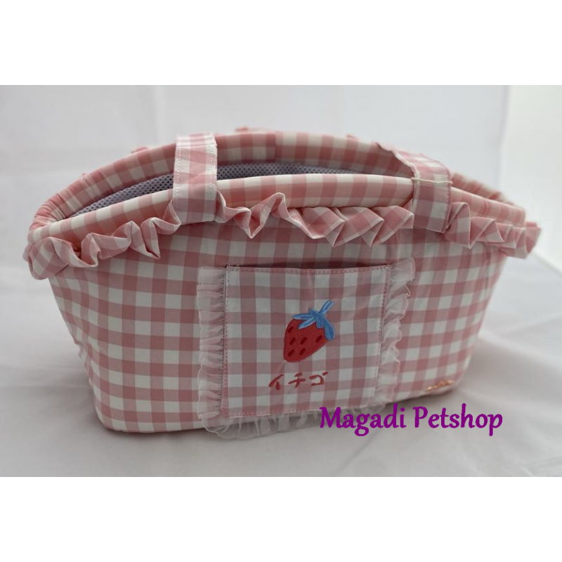 Sac de transport pour chien Vichy Pink Strawberry