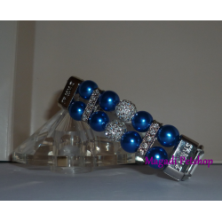 Collier pour chien Pearl Strass Bleu