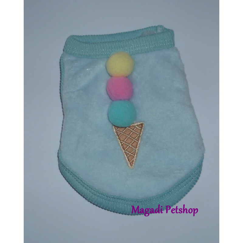 Pull pour chiot Ice Cream Bleu XXS Pull pour chiot Ice Cream Bleu XXS