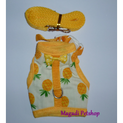 Harnais pour mini chiot ananas jaune