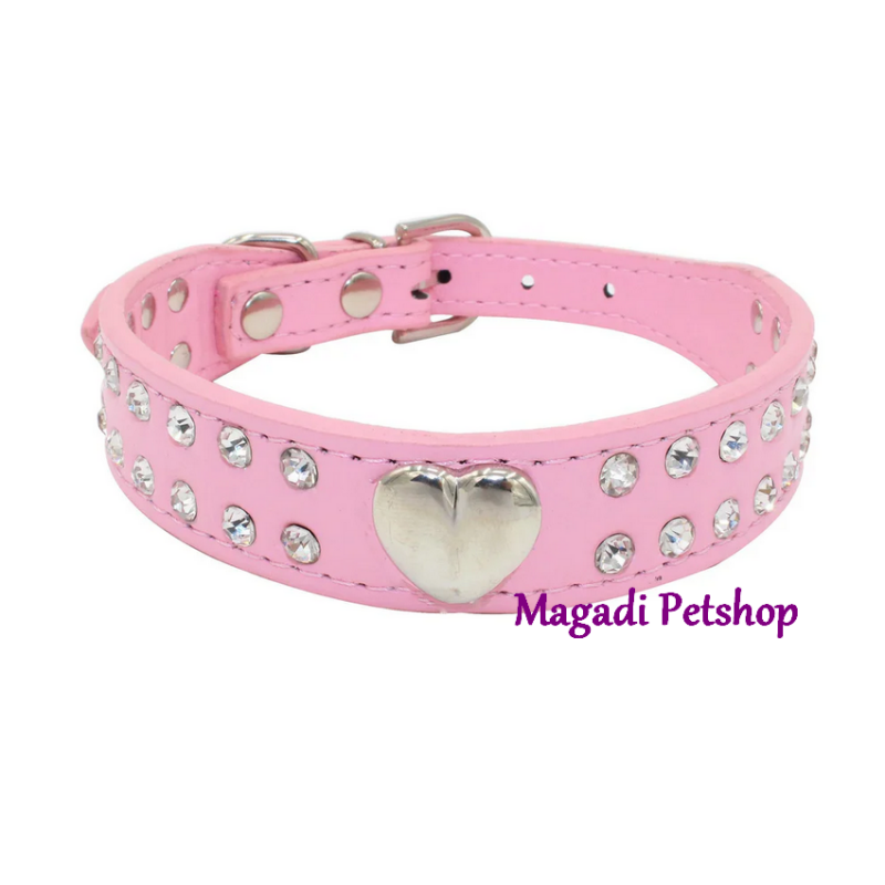 Collier pour chien rose Cœur Collier pour chien rose Cœur