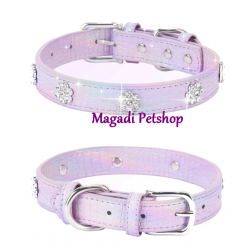 Collier pour chien avec fleurs en strass