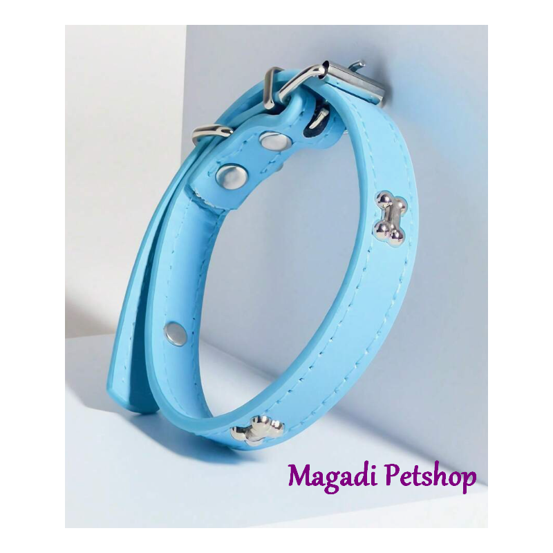 Collier pour chien bleu os Collier pour chien bleu os