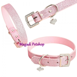 Collier pour chien rose pailleté