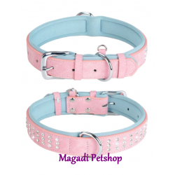 Collier pour chihuahua Rose et Bleu avec strass