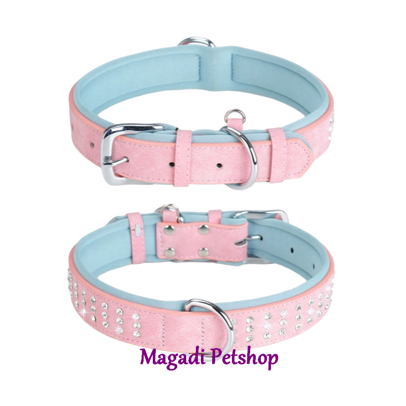 Collier pour chihuahua Rose et Bleu avec strass Collier pour chihuahua Rose et Bleu avec strass