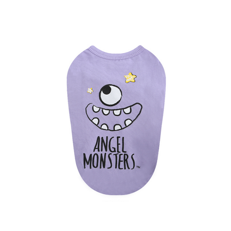 Tee Shirt pour chien Puppy Angel Monsters Sleeveless Purple. Chihuahua
