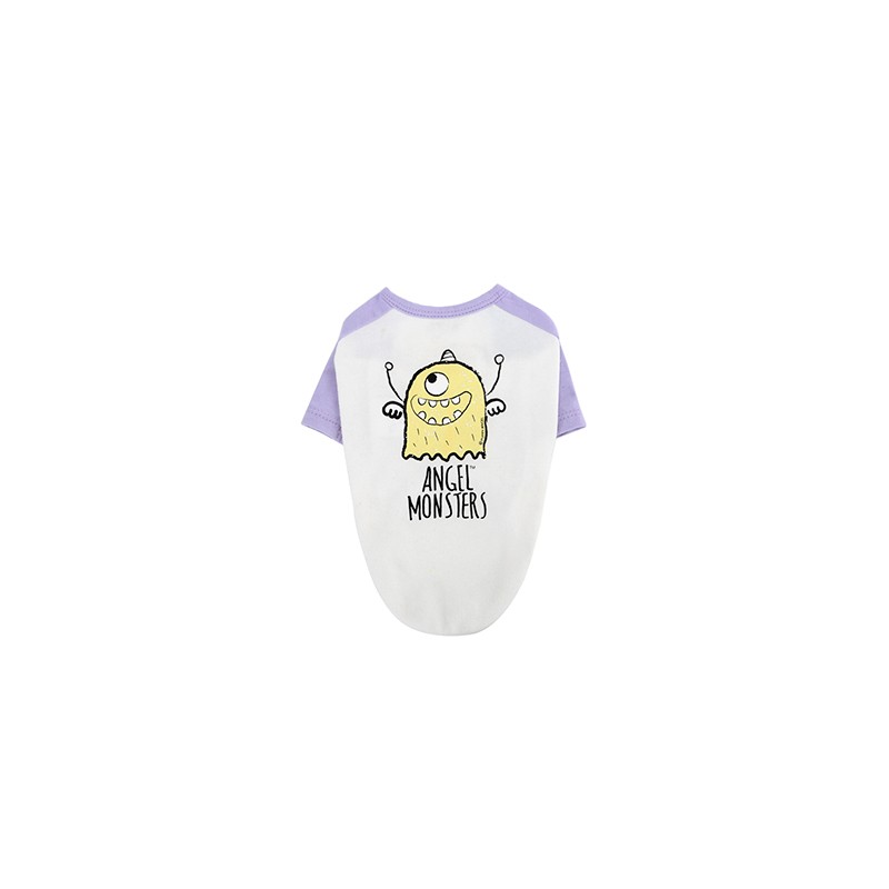 Tee Shirt pour chien Puppy Angel Monsters Raglan Purple