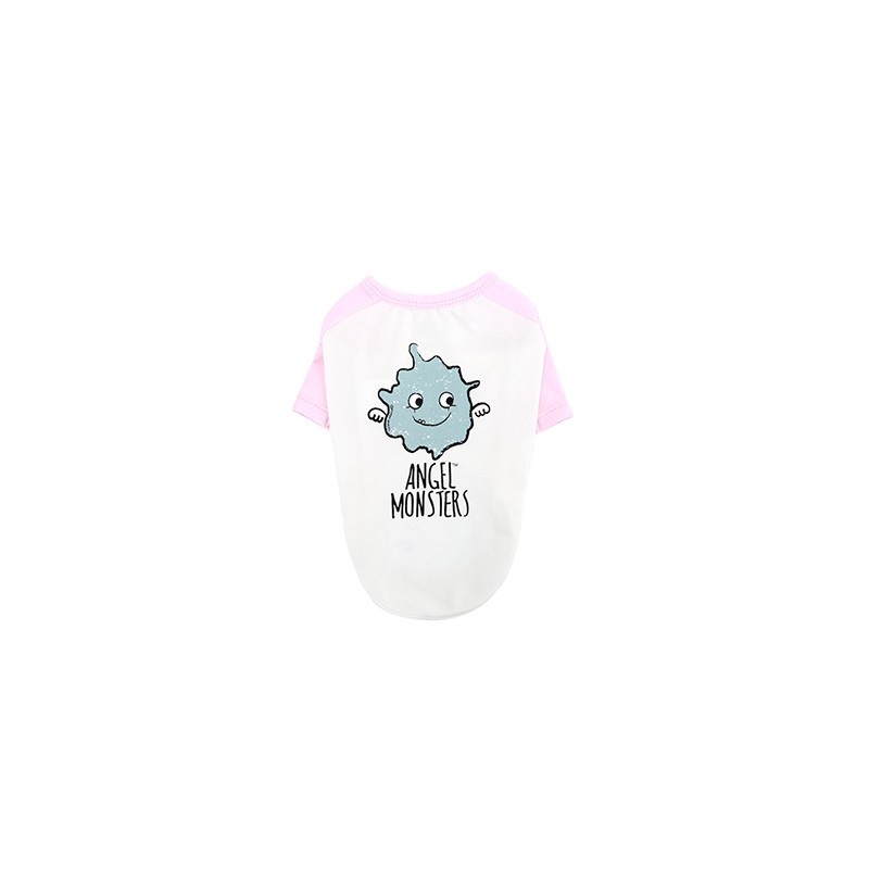 Tee Shirt pour chien Puppy Angel Monsters Raglan Pink